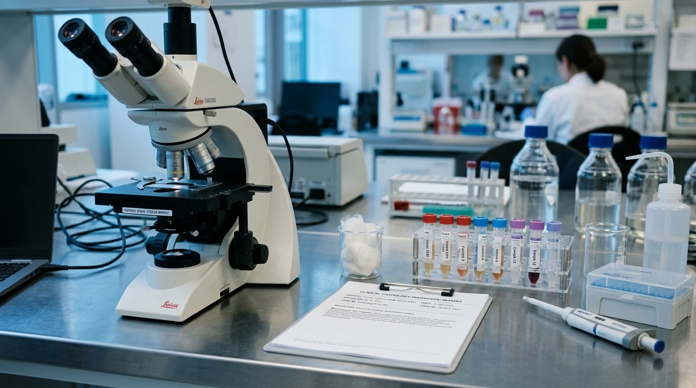 Clinical laboratory analysis and pathology report for gastrointestinal parasite expulsion (AI Generated Image)