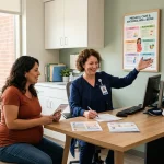 Maternal health consultation discussing prescription safety during pregnancy (AI Generated Image)