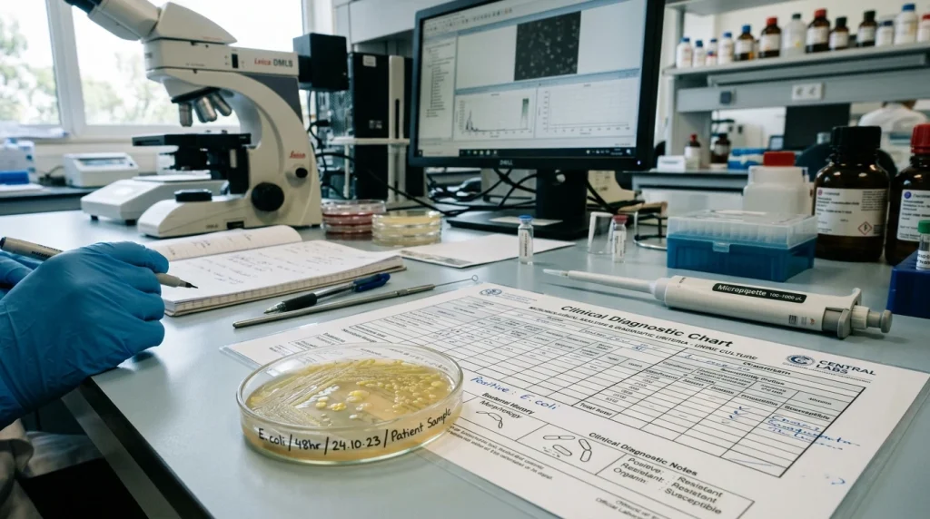 Microscopic clinical examination of nematode parasites and anthelmintic medications (AI Generated Image)